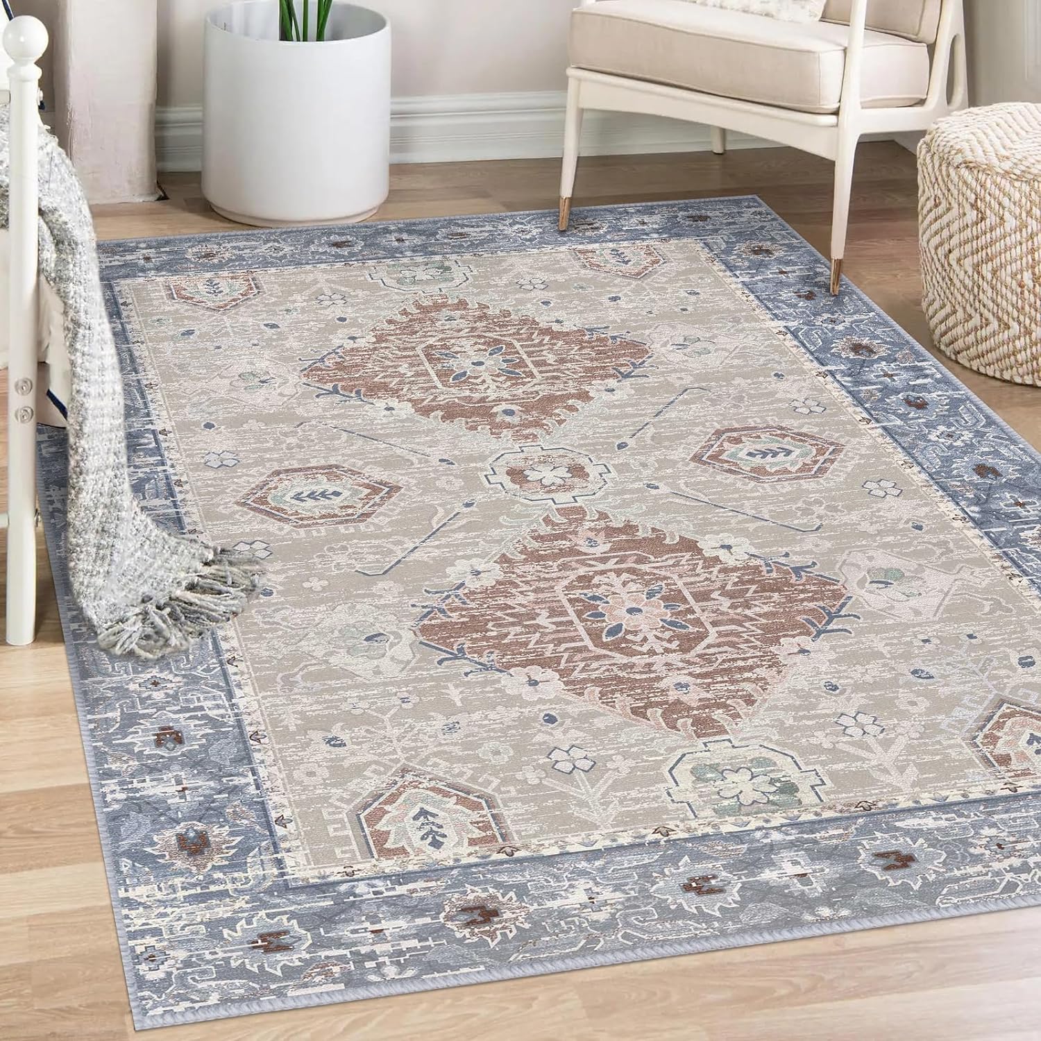 Area Rug, 5x7 Soft Boho2